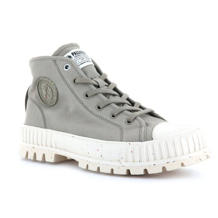 Palladium Pallashock Mid Organic Laarzen Heren Lichtgrijs | NL 39DRWCG